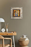 Gustav Klimt Aile Kucaklama Taş Duvar Tablosu Çerçeveli Duvar Dekoru Wall Art