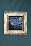 Van Gogh Yıldızlı Gece Taş Duvar Tablosu Çerçeveli Duvar Dekoru Wall Art