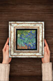 Van Gogh İrisler Taş Duvar Tablosu Çerçeveli Duvar Dekoru Wall Art