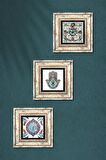 Çini Sanatı, Fatma Ana Eli (Hamsa) Taş Duvar Tablosu Çerçeveli Duvar Dekoru 3 Parça Tablo Seti Wall Art