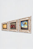 Salvador Dalí, Leonardo da Vinci, Nar Taş Duvar Tablosu Çerçeveli Duvar Dekoru 3 Parça Tablo Seti Wall Art