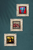 Fil, Leonardo da Vinci Mona Lisa, Nar Taş Duvar Tablosu Çerçeveli Duvar Dekoru 3 Parça Tablo Seti Wall Art