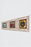 Mandala, Nazar, Nar Taş Duvar Tablosu Çerçeveli Duvar Dekoru 3 Parça Tablo Seti Wall Art