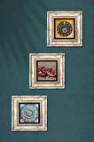 Mandala, Nazar, Nar Taş Duvar Tablosu Çerçeveli Duvar Dekoru 3 Parça Tablo Seti Wall Art