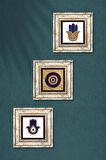 Nazar, Fatma Ana Eli (Hamsa) Taş Duvar Tablosu Çerçeveli Duvar Dekoru 3 Parça Tablo Seti Wall Art
