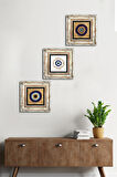 Nazar Taş Duvar Tablosu Çerçeveli Duvar Dekoru 3 Parça Tablo Seti Wall Art