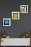 Hiç, Hu Taş Duvar Tablosu Çerçeveli Duvar Dekoru 3 Parça Tablo Seti Wall Art