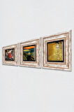 Gustav Klimt, Claude Monet, Çığlık Tablosu Taş Duvar Tablosu Çerçeveli Duvar Dekoru 3 Parça Tablo Seti Wall Art
