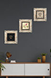 Lale Ebru Sanatı, Hayat Ağacı Taş Duvar Tablosu Çerçeveli Duvar Dekoru 3 Parça Tablo Seti Wall Art