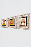 Louis Wain Kediler, Kirpi, Koala Taş Duvar Tablosu Çerçeveli Duvar Dekoru 3 Parça Tablo Seti Wall Art