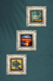 Van Gogh Süsenler, Oise Bankası, Deniz Manzarası Taş Duvar Tablosu Çerçeveli Duvar Dekoru 3 Parça Tablo Seti Wall Art