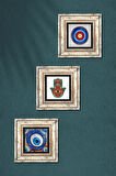 Nazar, Fatma Ana Eli (Hamsa) Taş Duvar Tablosu Çerçeveli Duvar Dekoru 3 Parça Tablo Seti Wall Art