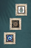 Nazar, Sri Yantra, Fatma Ana Eli (Hamsa) Taş Duvar Tablosu Çerçeveli Duvar Dekoru 3 Parça Tablo Seti Wall Art
