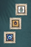Nazar, Fatma Ana Eli (Hamsa) Taş Duvar Tablosu Çerçeveli Duvar Dekoru 3 Parça Tablo Seti Wall Art