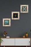 Hayat Ağacı, Van Gogh Badem Ağacı Taş Duvar Tablosu Çerçeveli Duvar Dekoru 3 Parça Tablo Seti Wall Art