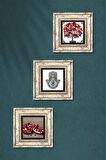 Nar, Nar Ağacı, Fatma Ana Eli (Hamsa) Taş Duvar Tablosu Çerçeveli Duvar Dekoru 3 Parça Tablo Seti Wall Art