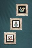 Şahmeran, Fatma Ana Eli (Hamsa) Taş Duvar Tablosu Çerçeveli Duvar Dekoru 3 Parça Tablo Seti Wall Art