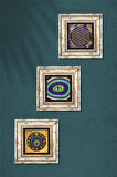 Nazar, Yaşam Çiçeği Taş Duvar Tablosu Çerçeveli Duvar Dekoru 3 Parça Tablo Seti Wall Art