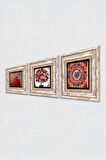 Mandala, Nar, Nar Ağacı Taş Duvar Tablosu Çerçeveli Duvar Dekoru 3 Parça Tablo Seti Wall Art