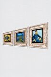 Van Gogh Taş Duvar Tablosu Çerçeveli Duvar Dekoru 3 Parça Tablo Seti Wall Art