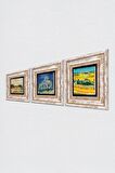 Van Gogh Taş Duvar Tablosu Çerçeveli Duvar Dekoru 3 Parça Tablo Seti Wall Art