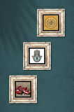 Nas Suresi, Nar, Fatma Ana Eli (Hamsa) Taş Duvar Tablosu Çerçeveli Duvar Dekoru 3 Parça Tablo Seti Wall Art