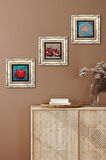 Yaşam Çiçeği, Nar Taş Duvar Tablosu Çerçeveli Duvar Dekoru 3 Parça Tablo Seti Wall Art