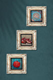 Yaşam Çiçeği, Nar Taş Duvar Tablosu Çerçeveli Duvar Dekoru 3 Parça Tablo Seti Wall Art