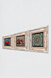 Mandala, Nar Taş Duvar Tablosu Çerçeveli Duvar Dekoru 3 Parça Tablo Seti Wall Art