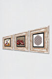 Yaşam Çiçeği, Semazen, Nar Taş Duvar Tablosu Çerçeveli Duvar Dekoru 3 Parça Tablo Seti Wall Art