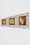 Gustav Klimt Bauer Portre, Altın Gözyaşları, Hayat Ağacı Taş Duvar Tablosu Çerçeveli Duvar Dekoru 3 Parça Tablo Seti Wall Art