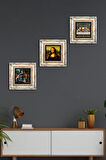 Da Vinci Son Akşam Yemeği, Kayalıklar Bakiresi, Mona Lisa Taş Duvar Tablosu Çerçeveli Duvar Dekoru 3 Parça Tablo Seti Wall Art