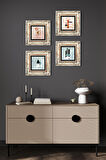 Minimalist Soyut Taş Duvar Tablosu Çerçeveli Duvar Dekoru 4 Parça Tablo Seti Wall Art