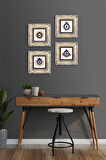 Nazar Taş Duvar Tablosu Çerçeveli Duvar Dekoru 4 Parça Tablo Seti Wall Art
