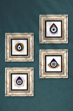 Nazar Taş Duvar Tablosu Çerçeveli Duvar Dekoru 4 Parça Tablo Seti Wall Art