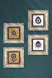 Nazar Taş Duvar Tablosu Çerçeveli Duvar Dekoru 4 Parça Tablo Seti Wall Art