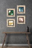 Soyut Sanat Taş Duvar Tablosu Çerçeveli Duvar Dekoru 4 Parça Tablo Seti Wall Art