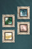 Soyut Sanat Taş Duvar Tablosu Çerçeveli Duvar Dekoru 4 Parça Tablo Seti Wall Art