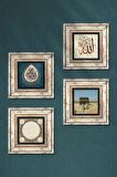 Kabe-i Muazzama, Araf Suresi 31.Ayet, Allah Lafzı, Hilye-i Şerif Taş Duvar Tablosu Çerçeveli Duvar Dekoru 4 Parça Tablo Seti Wall Art