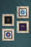 Nazar, Hayat Ağacı Taş Duvar Tablosu Çerçeveli Duvar Dekoru 4 Parça Tablo Seti Wall Art