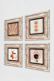 Minimalist Soyut Taş Duvar Tablosu Çerçeveli Duvar Dekoru 4 Parça Tablo Seti Wall Art