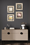 Soyut Sanat, Desen Taş Duvar Tablosu Çerçeveli Duvar Dekoru 4 Parça Tablo Seti Wall Art