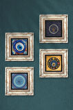 Nazar Taş Duvar Tablosu Çerçeveli Duvar Dekoru 4 Parça Tablo Seti Wall Art