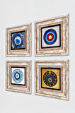 Nazar Taş Duvar Tablosu Çerçeveli Duvar Dekoru 4 Parça Tablo Seti Wall Art