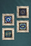 Nazar Taş Duvar Tablosu Çerçeveli Duvar Dekoru 4 Parça Tablo Seti Wall Art