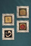 Hiç, Vav, Esma'ül Hüsna, Bereket Duası Taş Duvar Tablosu Çerçeveli Duvar Dekoru 4 Parça Tablo Seti Wall Art