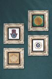 Nazar, Lotus Çiçeği, Fatma Ana Eli (Hamsa) Taş Duvar Tablosu Çerçeveli Duvar Dekoru 4 Parça Tablo Seti Wall Art