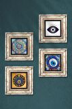 Mandala, Nazar Taş Duvar Tablosu Çerçeveli Duvar Dekoru 4 Parça Tablo Seti Wall Art