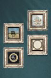 İslami Taş Duvar Tablosu Çerçeveli Duvar Dekoru 4 Parça Tablo Seti Wall Art