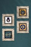 Fatma Ana Eli (Hamsa), Nazar Taş Duvar Tablosu Çerçeveli Duvar Dekoru 4 Parça Tablo Seti Wall Art